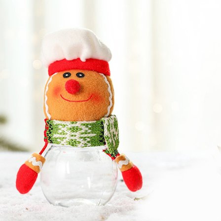 Christmas Cookie Treat Burk Plyschdocka Klar Socker Godis Snack Container Festival Party Hemprydnad Barns Stuff Present