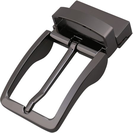 Metal Vendbar Bæltespænde til Mænd Antik Rektangulær Stiftspænde (Sort)