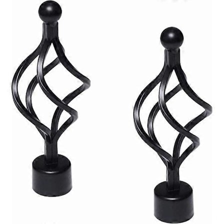 Pieces Metall Gardinstångsändar Svart Vintage Dekorativa Ändar för 28mm Diameter Gardinstång Hem Fönsterdekoration (twist cage)