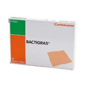 Garza Bactigras 10X10cm 10 Pezzi Antisettico e Protettivo