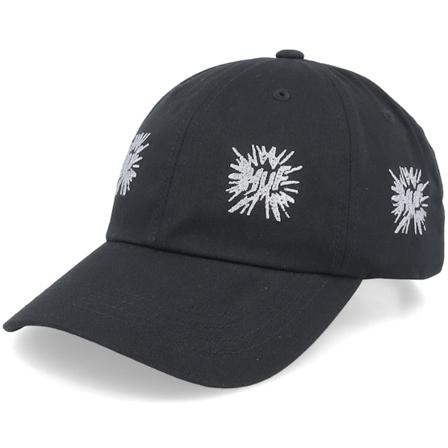 HUF - Zwart unconstructed Cap - Multi Hit 6-panel Cv Hat Black Dad Cap @ Hatstore