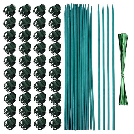 Kasvien tukikepit ja kasvileikkeet 30 cm kasvitikut, vihreät kukkatikut talon puutarhan kiipeilykasvien pidentämiseen kasvitukea
