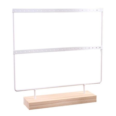 Taottu rauta korvakorun teline, luova korvakorun näyttöteline, korujen järjestäjä (valkoinen)