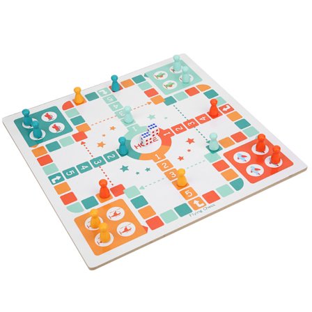 Flygende sjakk i tre for interaktiv lek, bærbar sjakkspill tosidig design med flygende og slanger og stiger-spill, pedagogisk brettspill for