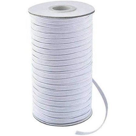 (Hvid) 6 mm elastisk sybånd, flad hvid elastik til syning, håndværk, tøj, gør-det-selv-projekter, 91 meter