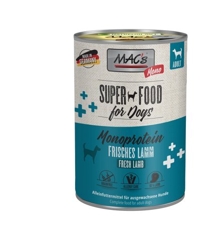 Mac's Mono Super Food for Dogs Lam 6x800g - Våtfôr