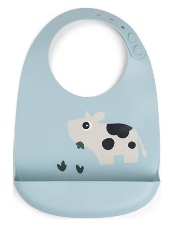 Done by Deer Silicone Bib Dotti Blue - Blue - 27X 19X 4CM