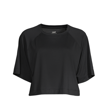 Casall Sportswear Laser Mesh Crop Tee, Black