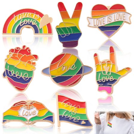 Stilrena Regnbågs Pride Pins, Blandade Färger Zinklegering Material Lgbt Slag Pins för Kläder Väska Tillbehör, Kompakt Design Idealisk för Pride Dagen