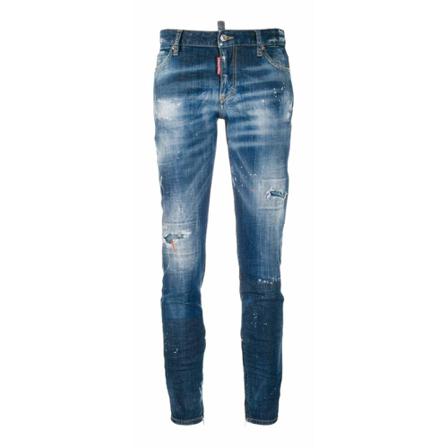 Dsquared2 Cool Girl Cropped Distressed Jeans Blå, Dame
