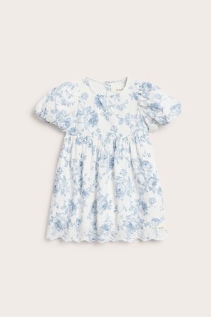 Newbie | Sukienka w kwiaty, z haftem Offwhite 68 | Offwhite