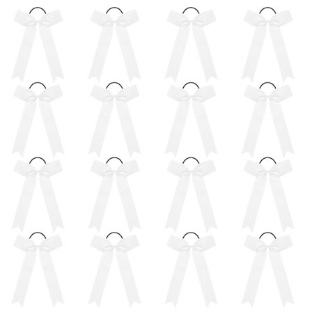 College-stil hårbånd til piger og teenagere - 16-pak lange, tynde håndlavede sløjfer til softball, cheerleading og sport -