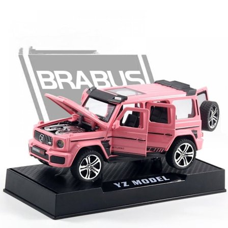 Vaaleanpunainen Brabus [Kuusi Ovea + Ääni Ja Valo + Näyttöjalusta] 1:32 Seosauto Malli Simuloitu Ääni Ja Valo Ovi Maastoauto Malli Ch