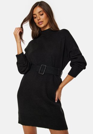 ONLY Bella LS Belt Dress Black Klær