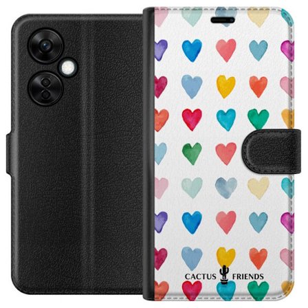 Yhteensopiva Lompakkokotelo OnePlus OnePlus Nord CE3 Cactus and Friends - Watercolor Love Grid