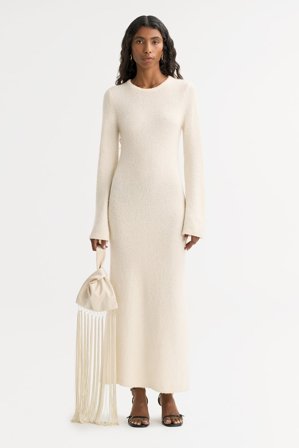 Soft Goat - Boucle Dress - Kleid aus Kaschmir - XL - Feather White