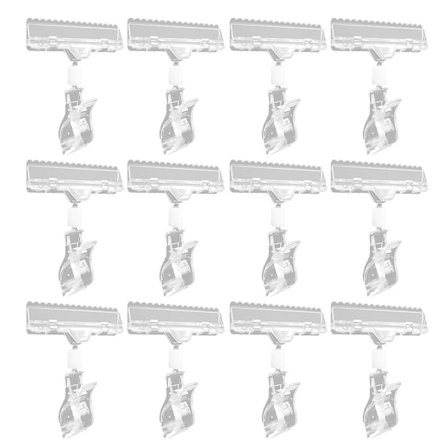 12 st detaljhandelsskyltclips i plast, roterbara prisskyltclips