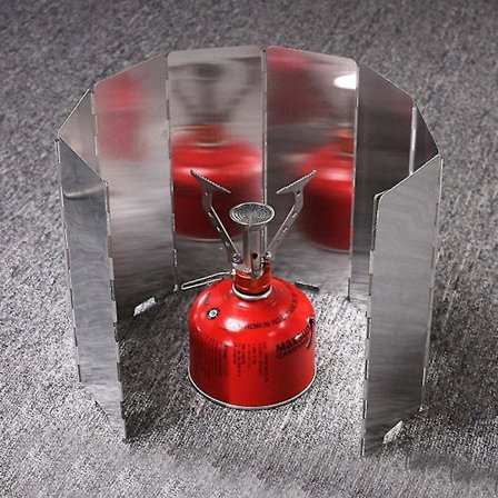 Bærbar vindskjerm i aluminium for camping, 8 paneler