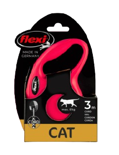 Flexi - Rullebånd New Classic Cat Cord, 3m, XS, maks 8 kg, rød - Katt - Halsbånd - ZOO.no