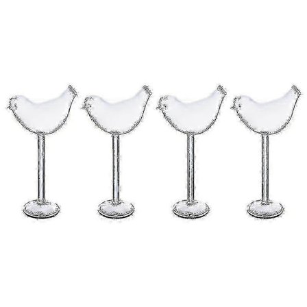 1 Set 4 st Fågelformade Cocktailglas Glas Vinglas Bägare (transparent)