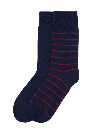 NORVIE Randiga strumpor, 2-pack Strumpor Blå 41/45