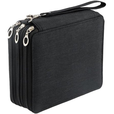 Färgpennafodral, 72 Färger 78 Hål Stor Kapacitet Pennfodral, Svart Student Pennask, Dragkedja Pennorganisatorväska för Student, Konstnär