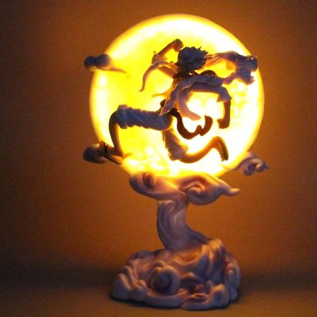 16 cm One Piece Anime Figur Moon Fairy Nika Abe D Luffy Gear 5 With Moon Light