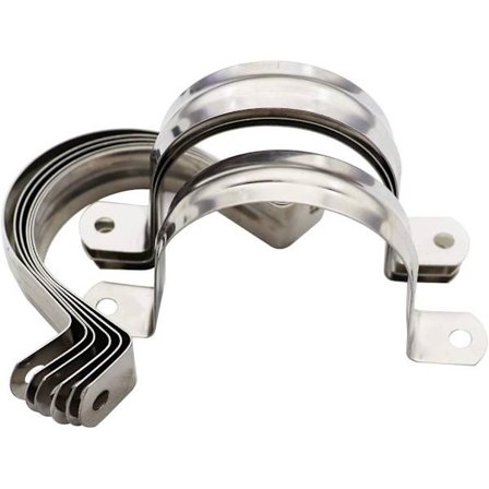 10 stk. to-huls rem med U-beslag M60 stift rørremklemme 304 rustfrit stål rørrem spændeklips passer til 2,36 tommer rør