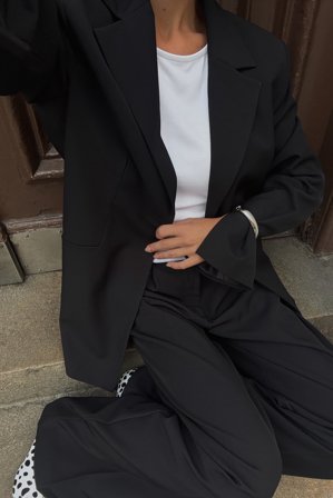 NA-KD Raka kostymbyxor - Kontorsbyxor - Svart - EU 44