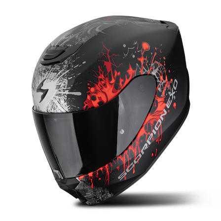 Casco Integral Scorpion EXO-391 Wolf Negro Mate/Rojo L