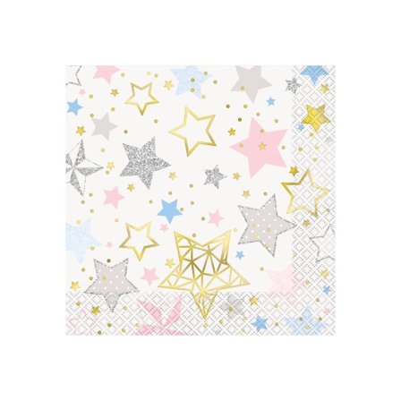 Babyshower stjerneservietter 16-pak