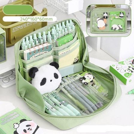 Blyertslåda med stor kapacitet Macaron Blyertspåse GRÖN