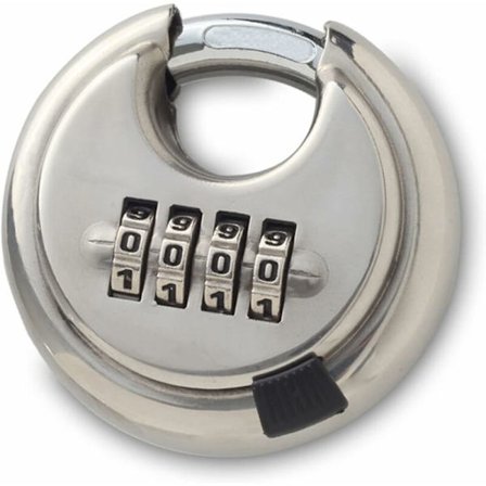 Kombinationshængelås Skivetype Rustfrit Stål Vandtæt Kompakt Skæresikker Let at bruge og justere for at sikre indendørs og udendørs brug