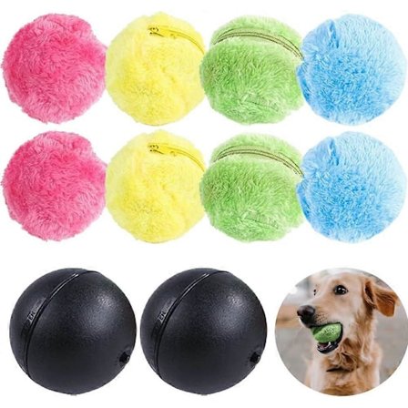 Aktiv Rullande Boll för Husdjur, Automatisk PoofPlay Boll Aktiv Rullande Boll för Hundar, Magisk Automatisk Boll Hund Katt Interaktiva Leksaker Plysch