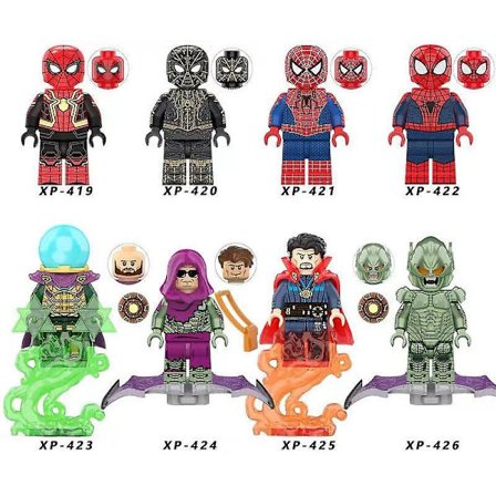 8 kpl/setti Marvel Avengers Minifiguurit Spiderman Super Sankari Sarjakuva Rakennuspalikkahahmot Lasten Lelut sm566