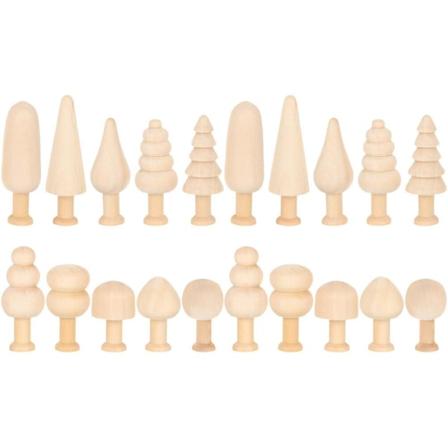 20 stk. ufærdige trædekorationer DIY graffiti træer mini træer (6,00X2,50X1,50CM, som vist på billedet)