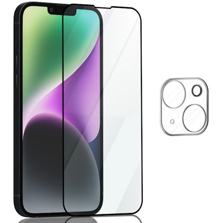 1-Pack Iphone 14 Näytönsuoja & 1-Pack linssinsuoja - Karkaistu Lasi 9H - Super laatu 3D