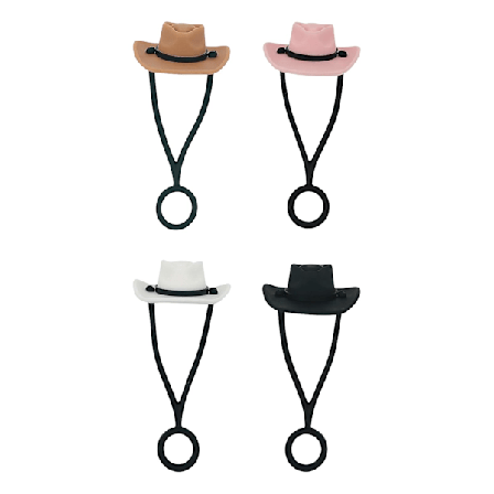 4 st Halmskydd Cowboyhatt Form Silikon Halm Topper Återanvändbara Halmlock Tumbler Tillbehör för Hemfest Bar