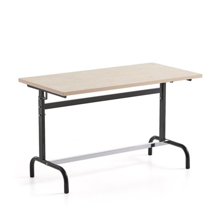School desk 184, sound-absorbing linoleum, anthracite grey/beige