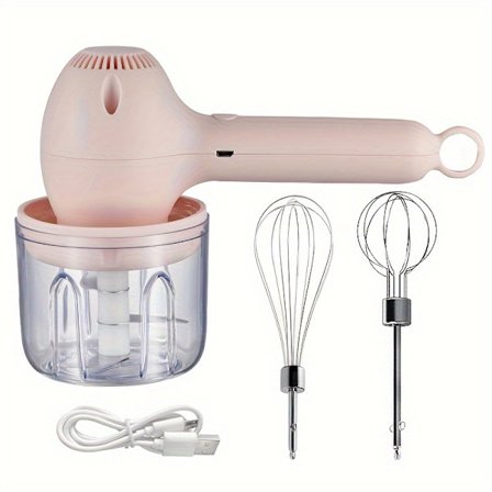 Kompakt 2-i-1 Elektrisk Hvidløgspresser Æggepisker USB Genopladelig Rustfrit Stål Piskeris