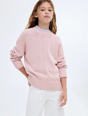 Mango Long-Sleeve Knitted Sweater - Pink - 11-12