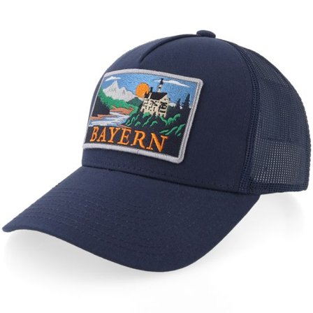 Wild Spirit - Blå trucker Keps - Bundesland Bayern Navy A-frame Trucker @ Hatstore