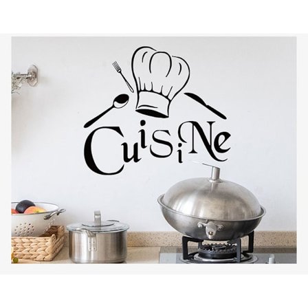 1 kpl (musta) Keittiön sisustuksen seinätarra Ranskalainen kokin keittiö