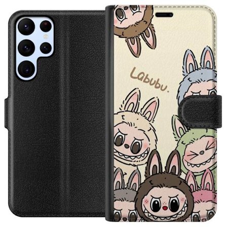 Kompatibelt Plånboksfodral till Samsung Samsung Galaxy S22 Ultra 5G Monster kanindocka med blomsterkrans vinylfigur