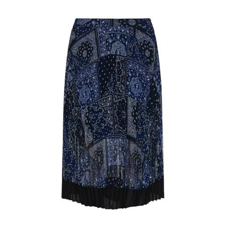 Tommy Hilfiger Gonna Midi Relaxed FIT Plissettata Ww0Ww34535 0GY Blå, Dame Nederdele