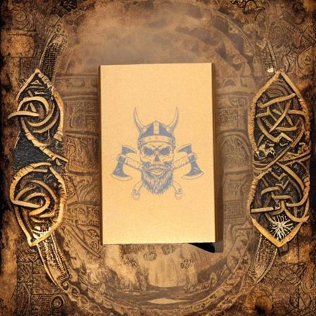 Kul gull kredittkortholder viking skull - slitesterk kortlommebok med anti-skum