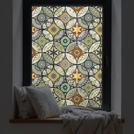 Vindusfilm Vinyl Selvklebende Personvernfilm Glassmaleri Vindusfilm for Baderom Dusjdør Varmekontroll Anti UV 45x300cm