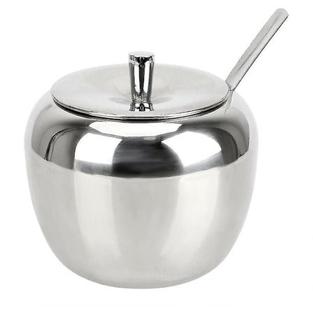 Äppelformad godisskål i rostfritt stål