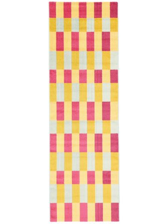 Piccolo Flor Tappeto - Rosa/Giallo 80X250 In Stile Moderno