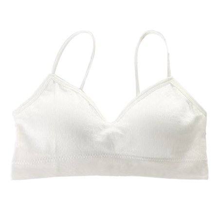 Trådløs BH Ren Farge Komfortabel Delikat Pustende Sterk Støtte Sømløs Sportsvest BH Hvit